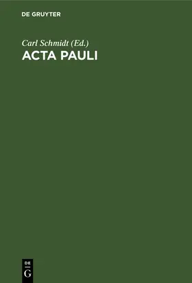 Schmidt |  Acta Pauli | Buch |  Sack Fachmedien