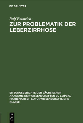 Emmrich |  Zur Problematik der Leberzirrhose | Buch |  Sack Fachmedien