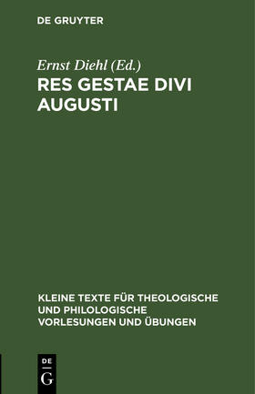 Diehl |  Res Gestae Divi Augusti | Buch |  Sack Fachmedien