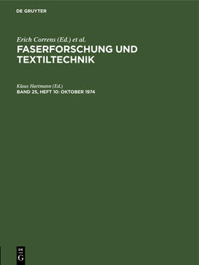 Hartmann |  Oktober 1974 | Buch |  Sack Fachmedien