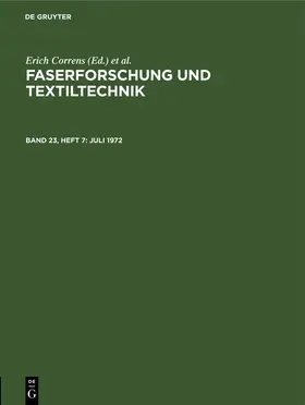 Correns / Böhringer / Frenzel |  Juli 1972 | Buch |  Sack Fachmedien