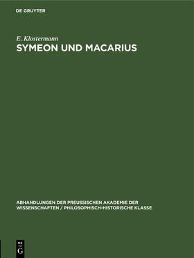 Klostermann |  Symeon und Macarius | Buch |  Sack Fachmedien