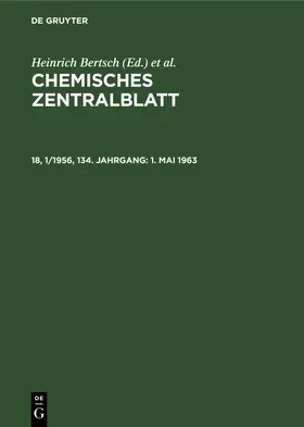 Bertsch / Pflücke / Klemm |  1. Mai 1963 | Buch |  Sack Fachmedien