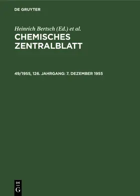 Bertsch / Pflücke / Klemm |  7. Dezember 1955 | Buch |  Sack Fachmedien