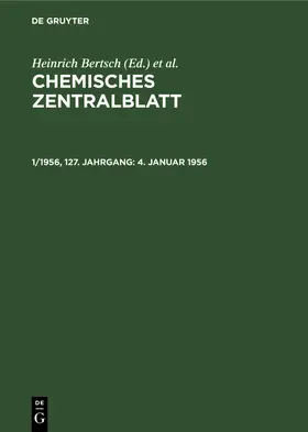 Bertsch / Pflücke / Klemm |  4. Januar 1956 | Buch |  Sack Fachmedien