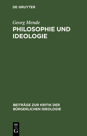 Mende |  Philosophie und Ideologie | Buch |  Sack Fachmedien