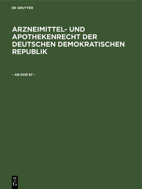  ¿ AB-DDR 87 ¿ | Buch |  Sack Fachmedien