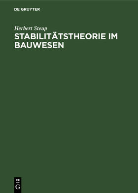 Steup |  Stabilitätstheorie im Bauwesen | Buch |  Sack Fachmedien