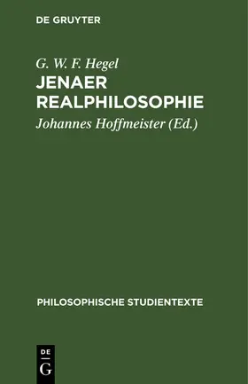 Hegel / Hoffmeister |  Jenaer Realphilosophie | Buch |  Sack Fachmedien