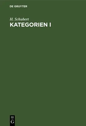 Schubert |  Kategorien I | Buch |  Sack Fachmedien