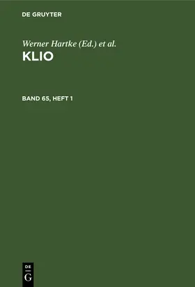 Günther / Hartke / Seyfarth |  Klio. Band 65, Heft 1 | Buch |  Sack Fachmedien