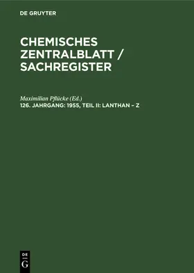 Pflücke |  1955, Teil II: Lanthan ¿ Z | Buch |  Sack Fachmedien