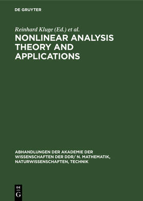 Müller / Kluge |  Nonlinear Analysis Theory and Applications | Buch |  Sack Fachmedien