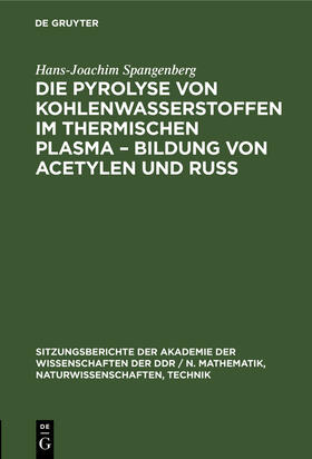 Spangenberg |  Die Pyrolyse von Kohlenwasserstoffen im thermischen Plasma ¿ Bildung von Acetylen und Ruß | Buch |  Sack Fachmedien