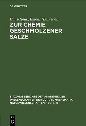 Voigt / Emons |  Zur Chemie geschmolzener Salze | Buch |  Sack Fachmedien