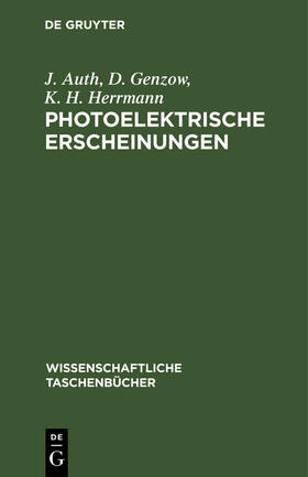 Auth / Herrmann / Genzow |  Photoelektrische Erscheinungen | Buch |  Sack Fachmedien