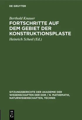 Knauer / Scheel |  Fortschritte auf dem Gebiet der Konstruktionsplaste | Buch |  Sack Fachmedien