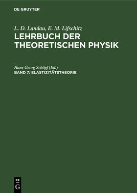 Schöpf / Pitajewski / Lifschitz |  Elastizitätstheorie | Buch |  Sack Fachmedien