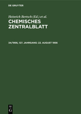 Bertsch / Pflücke / Klemm |  22. August 1956 | Buch |  Sack Fachmedien