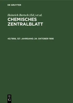 Bertsch / Klemm / Pflücke |  24. Oktober 1956 | eBook | Sack Fachmedien