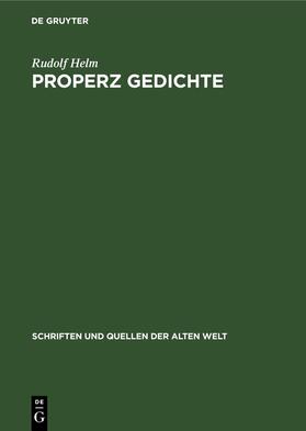 Helm |  Properz Gedichte | Buch |  Sack Fachmedien