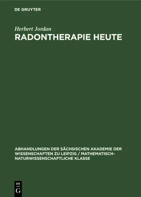 Jordan |  Radontherapie heute | Buch |  Sack Fachmedien