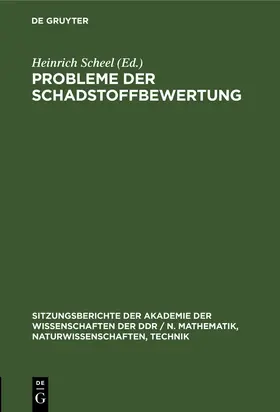 Scheel |  Probleme der Schadstoffbewertung | Buch |  Sack Fachmedien