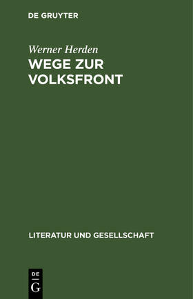 Herden |  Wege zur Volksfront | Buch |  Sack Fachmedien