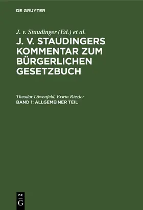 Riezler / Löwenfeld |  Allgemeiner Teil | Buch |  Sack Fachmedien