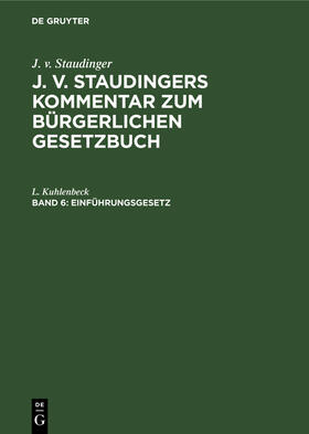 Kuhlenbeck | Einführungsgesetz | E-Book | sack.de