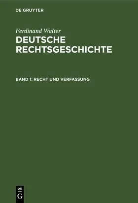 Walter |  Recht und Verfassung | Buch |  Sack Fachmedien