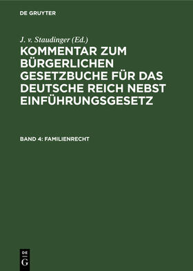 Staudinger |  Familienrecht | Buch |  Sack Fachmedien