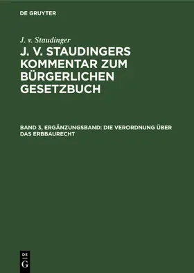  Die Verordnung über das Erbbaurecht | Buch |  Sack Fachmedien