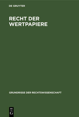 Schwerin |  Recht der Wertpapiere | Buch |  Sack Fachmedien