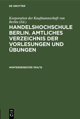  Wintersemester 1914/15 | eBook | Sack Fachmedien