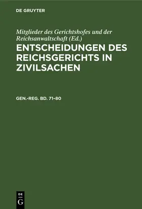 Könige |  Generalregister zum einundsiebzigsten bis achtzigsten Bande | Buch |  Sack Fachmedien