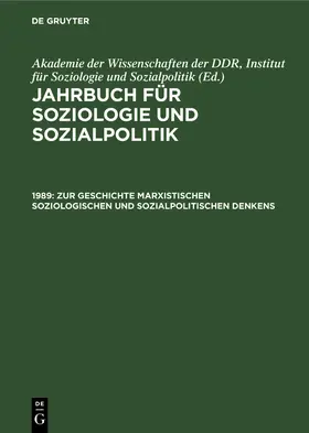  1989. Zur Geschichte marxistischen soziologischen und sozialpolitischen Denkens | eBook | Sack Fachmedien