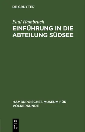 Hambruch |  Einführung in die Abteilung Südsee | eBook | Sack Fachmedien