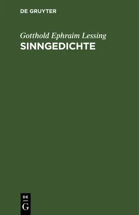 Lessing | Sinngedichte | Buch | 978-3-11-263629-9 | sack.de