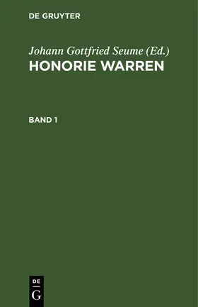  Honorie Warren. Band 1 | eBook | Sack Fachmedien