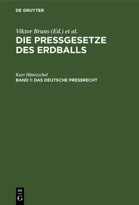 Häntzschel |  Das Deutsche Preßrecht | eBook | Sack Fachmedien