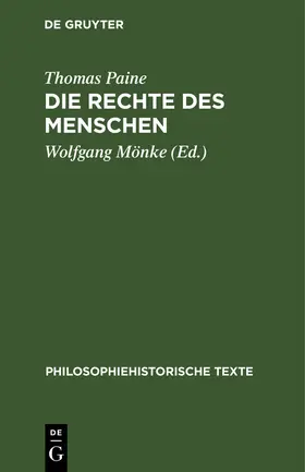 Paine / Mönke |  Die Rechte des Menschen | Buch |  Sack Fachmedien