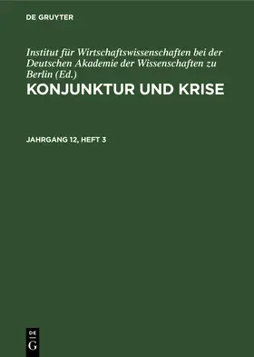  Konjunktur und Krise. Jahrgang 12, Heft 3 | eBook | Sack Fachmedien