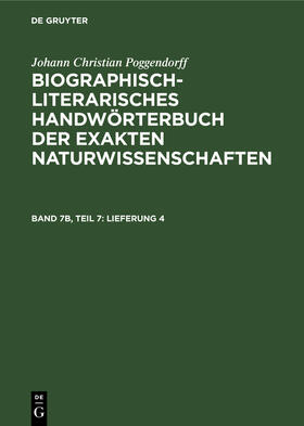 Zaunick / Poggendorff / Salié |  Lieferung 4 | eBook | Sack Fachmedien