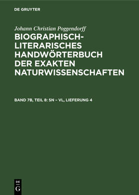 Poggendorff / Zaunick / Kühn |  Sn ¿ Vl, Lieferung 4 | Buch |  Sack Fachmedien