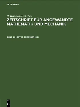 Heinrich / Schmid |  Dezember 1981 | eBook | Sack Fachmedien