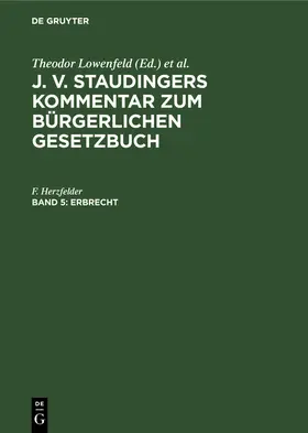 Herzfelder | Erbrecht | Buch | 978-3-11-265919-9 | sack.de