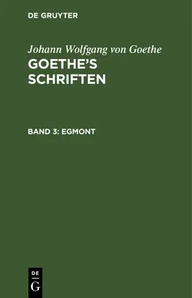 Goethe |  Egmont | Buch |  Sack Fachmedien