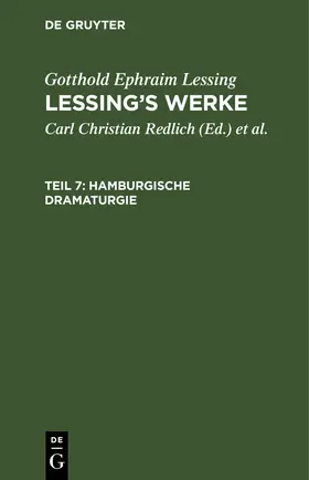 Redlich / Lessing / Pilger |  Hamburgische Dramaturgie | eBook | Sack Fachmedien