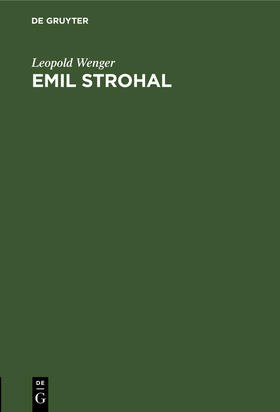 Wenger |  Emil Strohal | Buch |  Sack Fachmedien